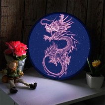 ne589-LED액자25R_풍수승천하는용그림, 타입1 네온