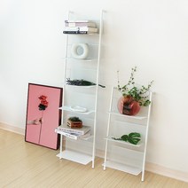 머츠샵 철제 인테리어 사다리 수납 선반 6단 화이트, 실버 6단