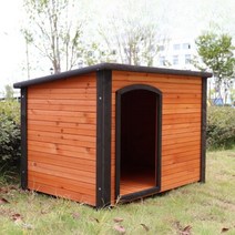 대형개집 야외 특대형 진돗개 견사 원목 강아지 개집 하우스 방수, XL-슈퍼 라지, A.브라운