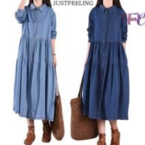 탕크 셔츠형 원피스 빅사이즈 오버핏 청원피스 데님멜빵치마 여성의류 빠른발송