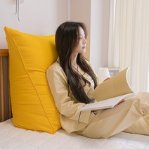 플랫화이트 삼각등받이쿠션 소형 중형 대형 특대형, 옐로우