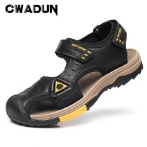Cwadun 소가죽 운동캐주얼 남성샌들 비치샌들