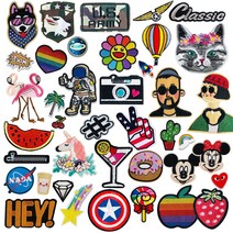 자수 패치 와펜 열접착 예쁜로고, 166. D