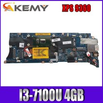 Akemy 브랜드의 새로운 I3-7100U 4GB DELL XPS 9360 노트북 마더 보드 LA-D841P CN-0K3VT3 K3VT3 메인 100%, 한개옵션0