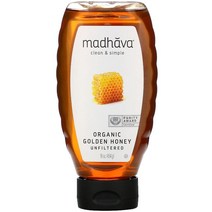 MADHAVA NATURAL SWEETENERS 유기농 황금 꿀 비여과