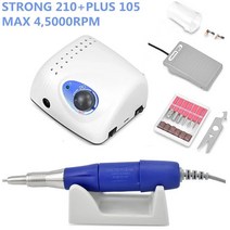 2021 새로운 도착 강력한 210 프로 105 105L 핸드 피스 65W 45000/500000RPM 네일 드릴 매니큐어 기계 페디큐어 전기 파일 비트, CHINA|STRONG 210 plus 105