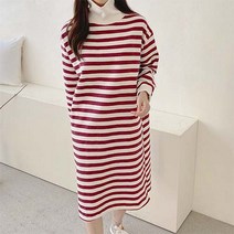데일로엔 여성용 단가라 기모 목폴라 원피스