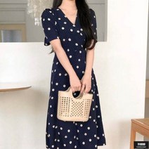 가바바 여성 반팔 롱원피스 귀여운 꽃이 콕콕 러블리한 원피스 G58208