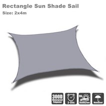 마당 그늘막 옥상 수영장 타프 정원 캐노피 풀 파티오 비치 캠핑 천막 pegola 야외 양산 세일에 대한 방수 태양 그늘 항해 태양 대피소 차양, 회색 200x400cm