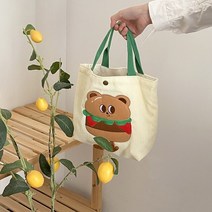 저렴한 빈티지 여성 작은 토트 숄더 가방 햄버거 베어 소녀 점심 도시락 만화 클러치 지갑 핸드백 화장품
