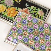 나빌레라 자개명함케이스_꽃 명함꽂이 자개공예 스틸 명함집, 목단꽃나비