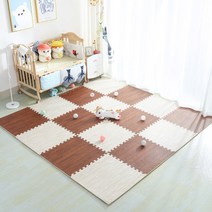 바닥타일 나무 우드 바닥자재 베란다 화장실 장판 새로운 아기 거품 퍼즐 놀이 체육관 매트 장난감 카펫 를, [03] 16Piece, 04 B7_03 16Piece