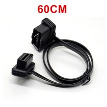 사진보정30/60/100CM 플랫 + 얇은 국수 16 핀 소켓 OBD OBDII 16Pin 남성 여성 자동차 스캐너 확장 케이블, 02 60cm