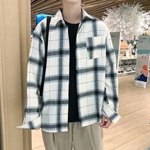 브이와이 남자 간절기 데일리 베이직 캐주얼 체크 셔츠 남방
