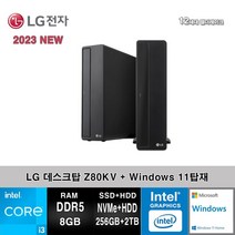 LG전자 데스크탑 12세대 I3 컴퓨터 Z80KV-AR23S2M+WIN11 (I3-12100/8GB/SSD256GB+2TB/UHD730/WIN11)
