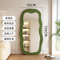 비정형거울 웨이브전신거울 카페 옷 욕실 불규칙 현관 드레스룸, 기본, 초록 70cmx170cm