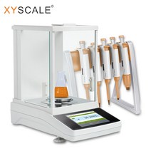 케이블 110g 0.0001g 0.1mg 디지털 전자 실험실 분석 저울 5 인치 터치 스크린 자동