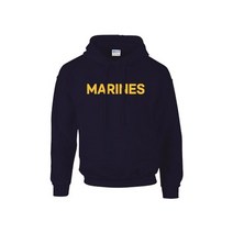 밀리터리 MARINES 기모 옐로우 네이비 후드티