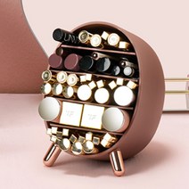 [아르띠콜로 립스틱 마스카라 케이스] 화장품 립스틱 정리함 립스틱 케이스 립 케이스 화장품 케이스 정리함 립스틱 보관함 화장품 정리대 투명 립스틱 정리함 계단형 립스틱 정리함, 브라운, 1개