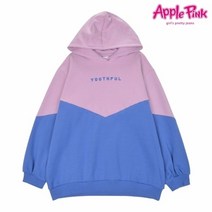 애플핑크 배색 드롭숄더 후드티 APK8O708GSV
