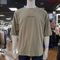 뱅뱅 뱅뱅 공용 질좋은 스판면혼방 앞뒤레터링 오버핏 5부라운드티 서프 CTH11255