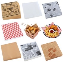 오일 왁스 페이퍼 유산지 빵 고기 25pcs 햄버거 감자 튀김 바구니에 대 한 주방 음식 포장지 nonstick 종이 베이킹 샌드위치 종이, 22cm-신문 2