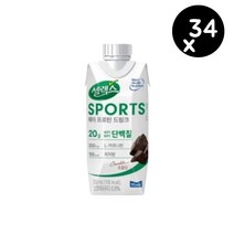 셀렉스 스포츠 웨이프로틴 드링크 초콜릿, 330ml, 34개