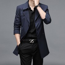 남자 트렌치코트 바람막이 바바리 코트 봄가을 트렌치 코트 자켓 남성 정장 자켓 사파리 검정 네이비