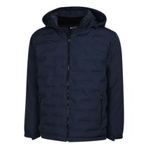 파파브로 남성 신소재 비건패딩 하이넥 후드 패딩 점퍼 DW-JUW-245-네이비