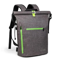 미국발송 CLOSE THE WORLD 방수 백팩 35L 롤 탑 백팩 밀폐 지퍼 포켓과 쿠션 패딩 백 패널 드라이 백 블루. 드라이 백, Grey