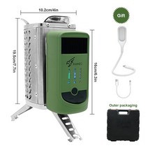 우드버닝기 야외 목재 연소 스토브 친환경 캠핑 USB 충전 생성 화로 바베큐 네트 휴대용 하이킹 버너, 01 Firewood stove