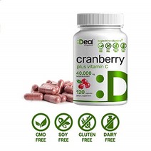 방광염 신우신염 요로감염 빈뇨 야뇨증 요도염 영양제 크랜베리 40000mg 120캡슐, 120정, 1개