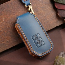 벤오토 기아 K8 GL3 K5 DL3 쏘렌토 MQ4 스포티지 NQ5 EV6 니로 SG2 셀토스 스마트키 가죽케이스 기아 7버튼 키링 키홀더 (S2-KH), 블루