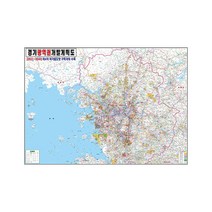 경기도 광역권 지도 개발계획도 (코팅 특대 210x180) + 종이지도(택1) 세트, 일반천, 세계지도(종이)
