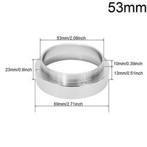 커피템퍼 탬퍼 템핑 58mm 51mm 커피 디스트리뷰터 53mm 플랫 베이스 프레스 바리스타 에스프레소 (실리콘 매트 포함) 도징 링 파우더 컵, 실버 링 53mm, 협력사
