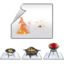 UBeesize 알 늄 도금 화덕 매트 야외 그릴용 대형 96.5cm(38인치) 원형 벽난로 실외 및 실내용 4중 레이어 그릴 BBQ 밑용 방수 내유성