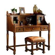 빈티 나무 원목 우드 데스크 원룸 사무용 책상, 상세 페이지 참고, 모으다 길이 1m  브라운 화장대 + 스타일