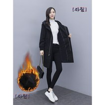 인기신상 여성 가을겨울 예쁜라인 기모안감 후드 사파리 야상~5XL