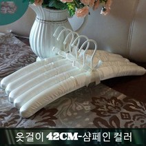 JINGHENG 패브릭 옷걸이 스펀지 노라인 미끄럼방지 바지걸이 치맛자락 웨딩드레스 다용도 길이늘임, T01-5개, C12-샴페인색(42cm옷걸이)