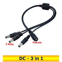 DC 전원 1 Female to 2 3 4 5 8 Male Way 분배기 어댑터 커넥터 플러그 케이블 5.5mm 2.1mm 12V CCTV 카메, 02 1 to 3
