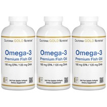 2+1캘리포니아골드 뉴트리션 오메가3 프리미엄 피쉬오일 180EPA120DHA 소프트젤 240정 [무료배송 품질보증], 240정 3개 총 720정, 3개