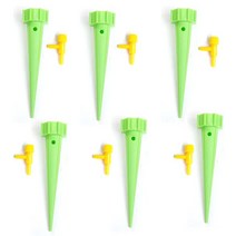 식물 화분 자동급수기 홈가드닝 HEMAN 6pcs 자동 물방울 관개 시스템 식물을위한 급수 스파이크 꽃 실내 가, 01 Green