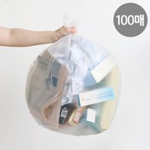 네이쳐리빙 재활용 쓰레기 분리수거 배접 비닐봉투100매60L, 화이트, 색상:화이트
