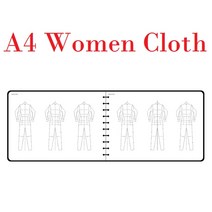 드로잉 눈금자 인체 A5 여성 패션 디자인 노트북 템플릿 A4 남성 스케치 스타일 렌더링 의류 디자이너 도구 50 매 용지 120g, 05 A4 Women Cloth