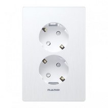 나노 나노 아트2 화이트 전기 전등 스위치 매립 접지 방우 콘센트 맹커버 커버 교체, 14.아트2_화이트_콘센트 2구(가로형), 상세 설명 참조