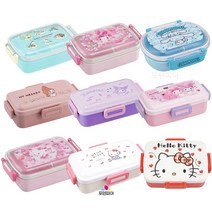 산리오 도시락 마이멜로디 쿠로미 시나모롤 헬로키티 캐릭터 1단 유아 유치원 초등 학생 소풍, 9.헬로키티 라인로즈[530ml]1단 사각도시락