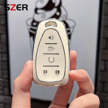 부강샵 베엠베 쉐보레 2017-2019 용 TPU 자동차 키 케이스 커버 포브 말리부 카마로 크루즈 트래버스 소닉, 04 5 Button White