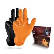 그리파즈 니트릴 장갑 50매 자동차정비용 7.5g 공업용 내화학 그립파즈장갑, 블랙, 50개