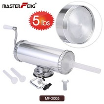 5LBS/ 2.5KG 수제 소시지 메이커 흡입베이스 및 3 개의 충전 노즐 포함 수동 살라미 메이커 수평 소시지, 01 MF-2005