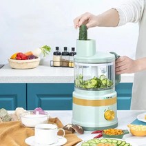 Apnoo 무선 멀티 7in1 전동 야채다지기 다지기 야채 마늘 고기+슬라이서+반죽하다 +이유식 다지기, 3in1, 푸른 색